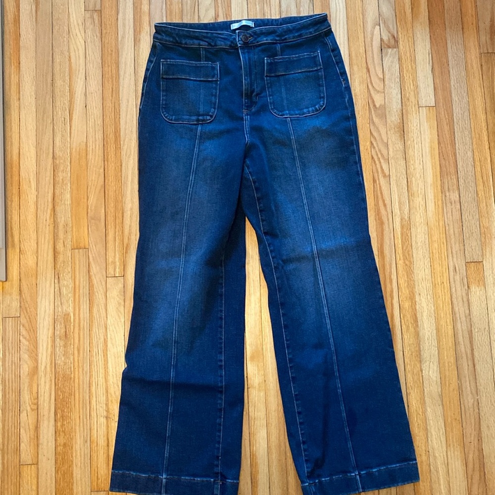 Women’s High Rise Wide Leg Blue Jeans